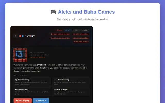 Aleks and Baba Games