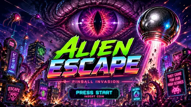 Alien Escape Pinball — capture d'écran du jeu fait avec l'IA