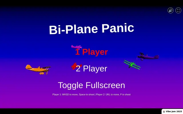 Bi-plane Panic — captura del juego hecho con IA