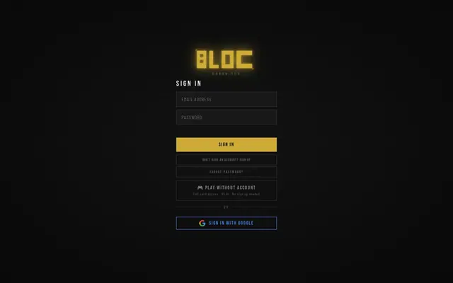 Bloc TCG — captura del juego hecho con IA