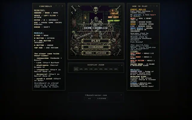 BoneCrawler — captura del juego hecho con IA