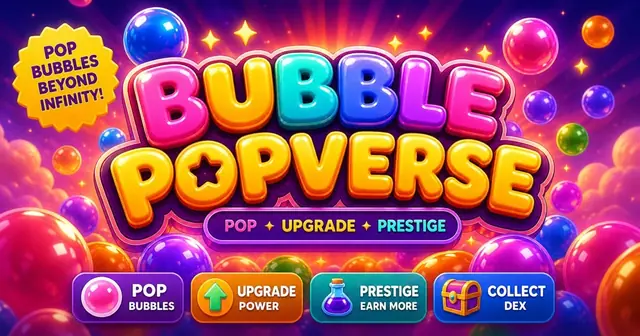 Bubble Popverse — captura del juego hecho con IA