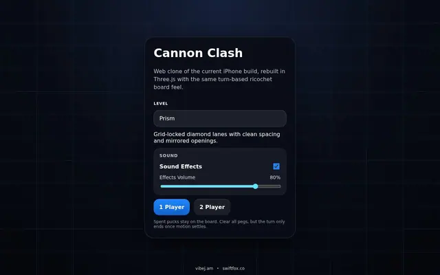 Cannon Clash — captura del juego hecho con IA