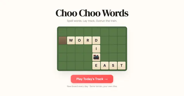 Choo Choo Words — captura del juego hecho con IA
