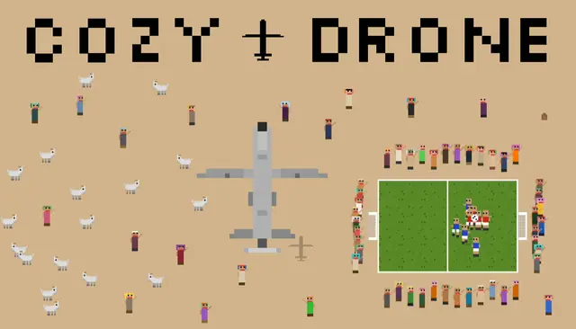 Cozy Drone — captura del juego hecho con IA