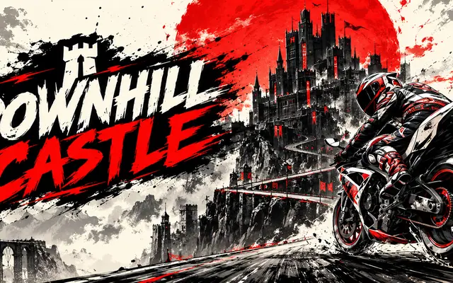 Downhill Castle — screenshot of the AI-made game
