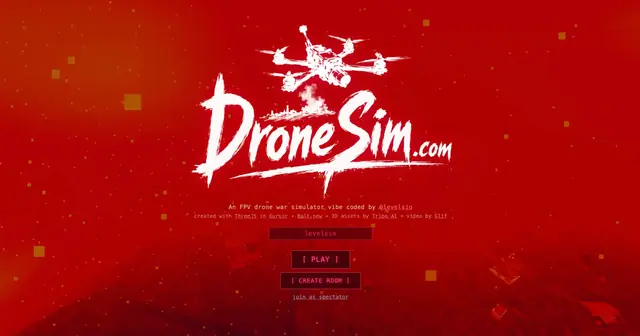 DroneSim.com — captura del juego hecho con IA