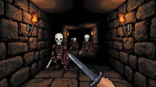 Dungeon Cast — captura del juego hecho con IA