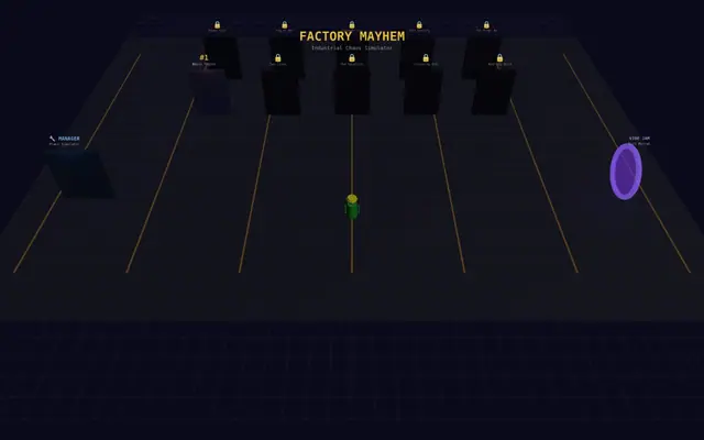 Factory Mayhem 3D — captura del juego hecho con IA