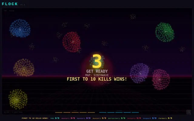 FLOCK — captura del juego hecho con IA