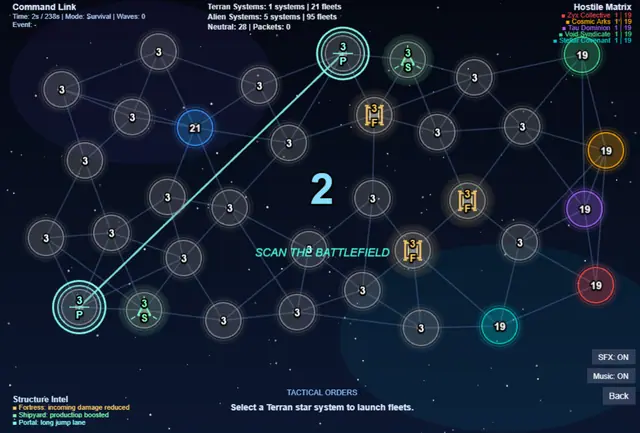 Galactic Siege — captura de tela do jogo feito com IA