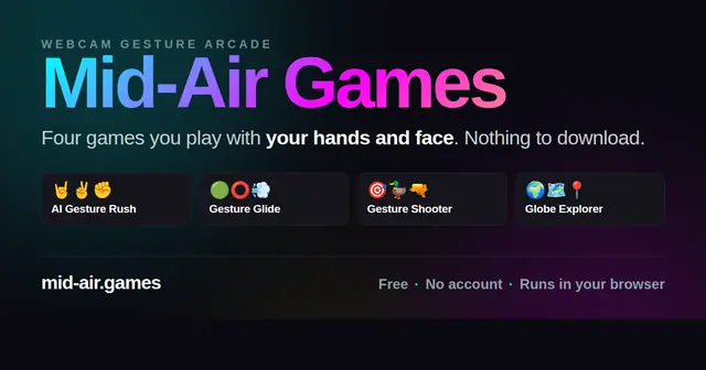 Gesture Arcade — captura del juego hecho con IA