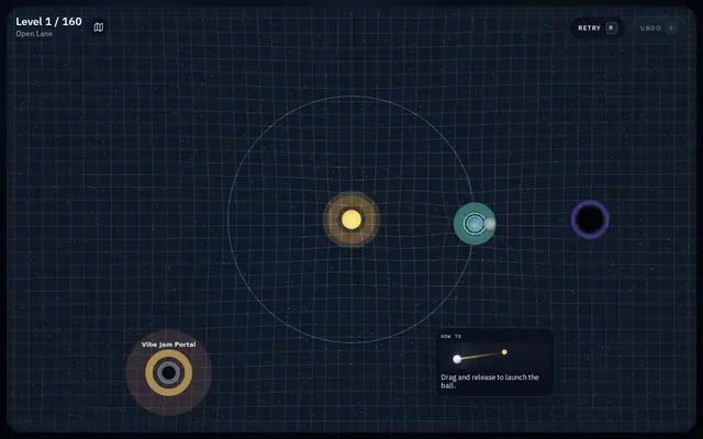 Gravity Golf — captura del juego hecho con IA