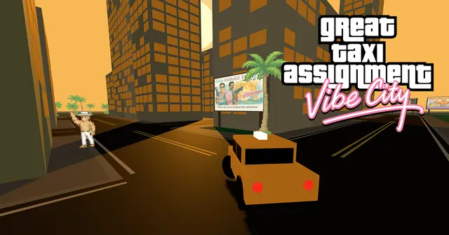 Great Taxi Assignment: Vibe City – Screenshot des KI-Spiels