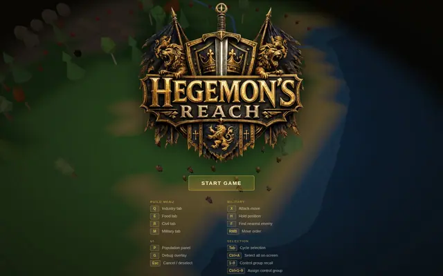 Hegemon's Reach — captura del juego hecho con IA