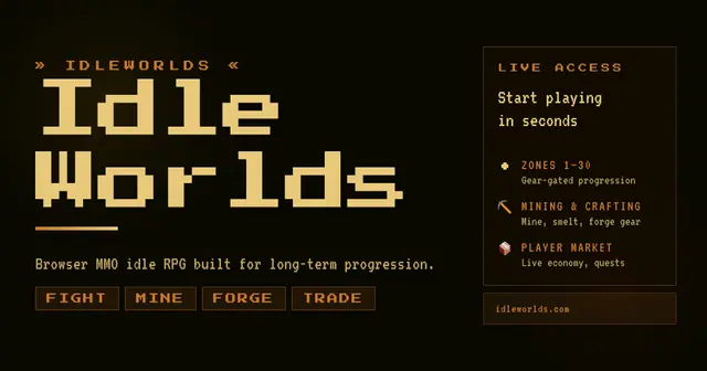 IdleWorlds — captura del juego hecho con IA