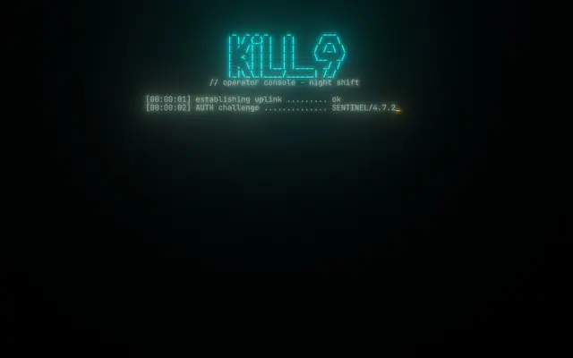 KILL-9 — captura de tela do jogo feito com IA