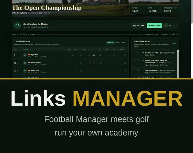 Links Manager — captura del juego hecho con IA