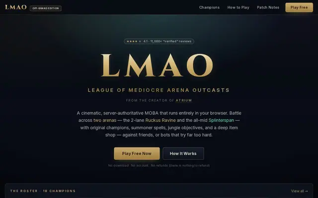 LMAO: League of Mediocre Arena Outcasts – Screenshot des KI-Spiels