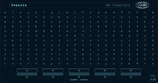 Macrodata Refinement — captura del juego hecho con IA