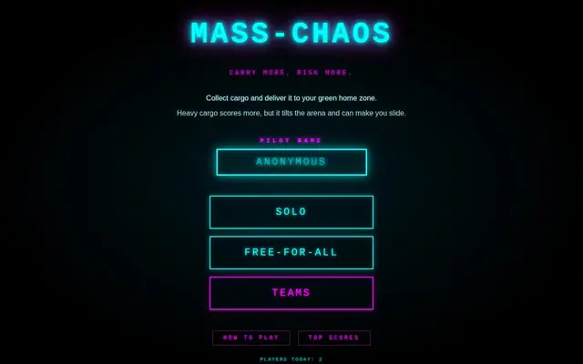 Mass Chaos — captura del juego hecho con IA