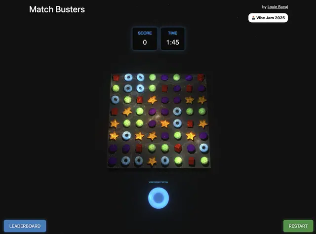 Match Busters — captura de tela do jogo feito com IA