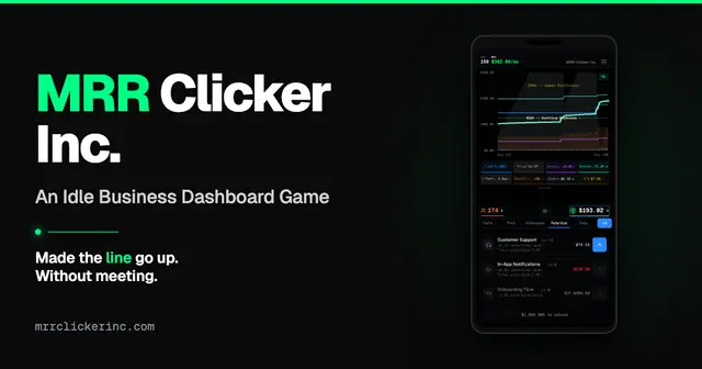 MRR Clicker Inc. — captura del juego hecho con IA