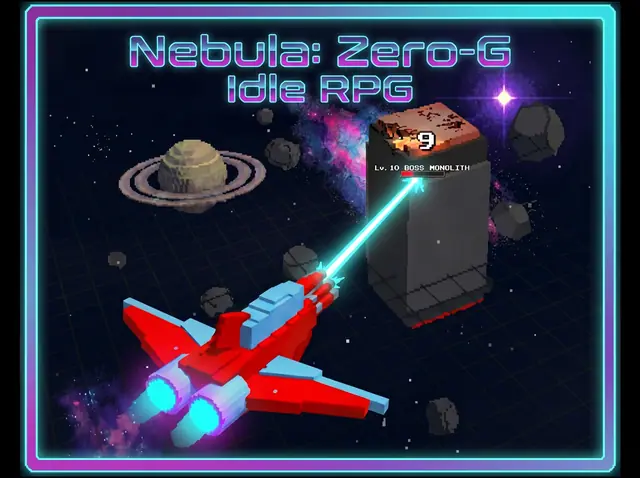 Nebula: Zero-G Idle RPG — captura del juego hecho con IA