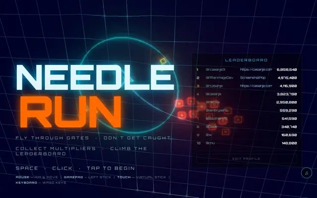 NEEDLE RUN — captura del juego hecho con IA