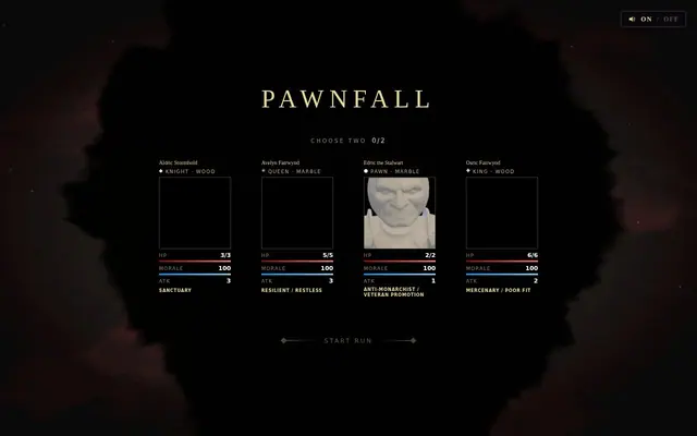 Pawnfall — captura del juego hecho con IA