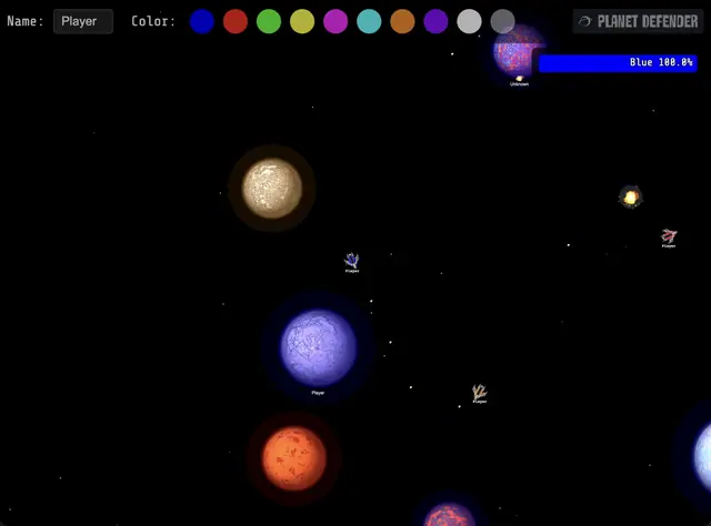 Planet Defender – Screenshot des KI-Spiels