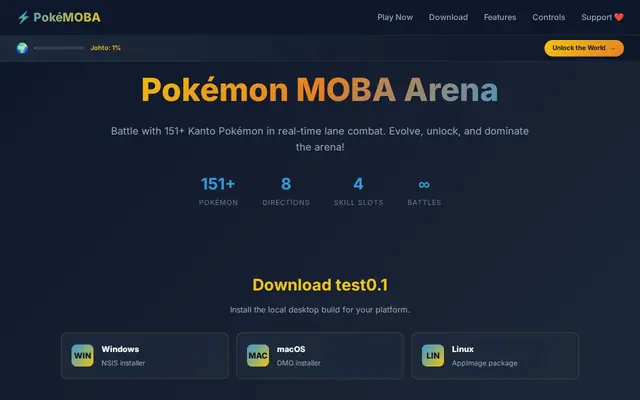 Pokémon MOBA — screenshot of the AI-made game