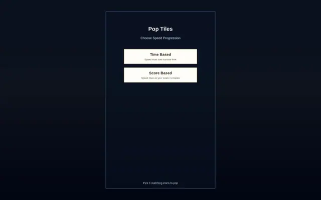 Pop Tiles — screenshot of the AI-made game