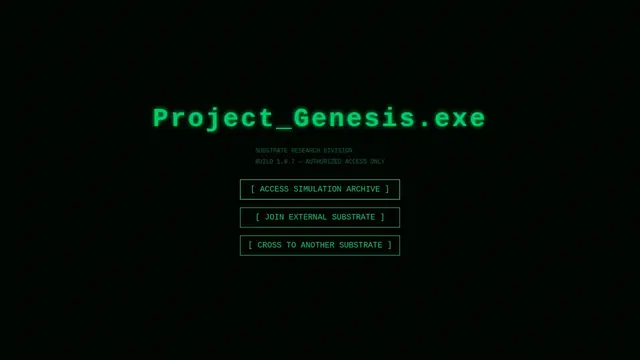 Project Genesis — captura del juego hecho con IA