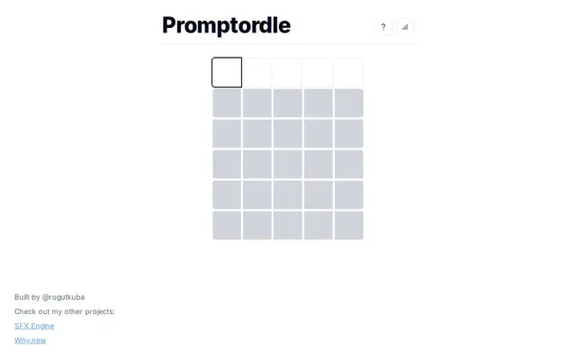 Promptordle — screenshot of the AI-made game