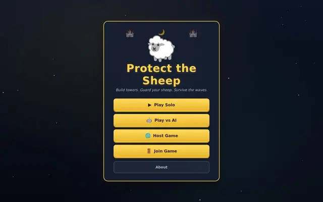 Protect the Sheep — captura del juego hecho con IA