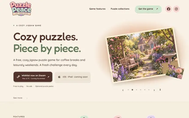 Puzzle Peace — screenshot of the AI-made game