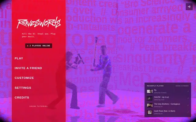 Raveswords — captura del juego hecho con IA