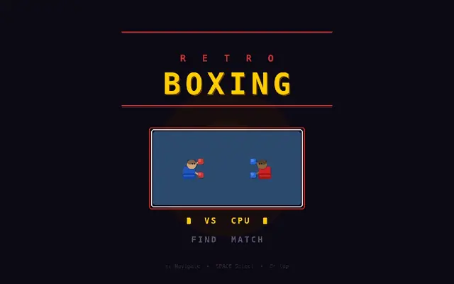 Retro Boxing — captura de tela do jogo feito com IA
