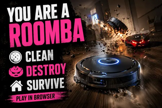 Roomba Wars — captura del juego hecho con IA