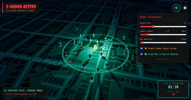 Run With Zombies – Screenshot des KI-Spiels