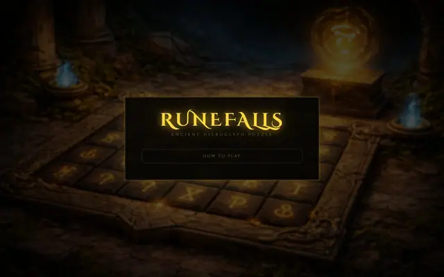 RUNEFALLS — captura de tela do jogo feito com IA