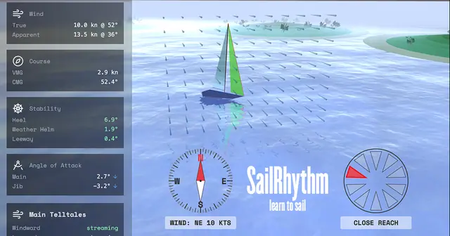 SailRhythm — captura del juego hecho con IA