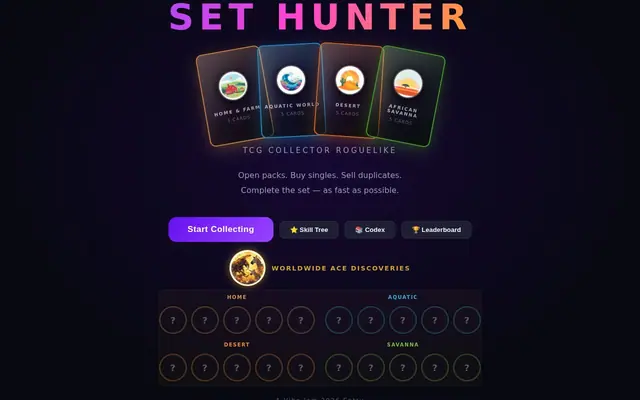 Set Hunter — captura del juego hecho con IA