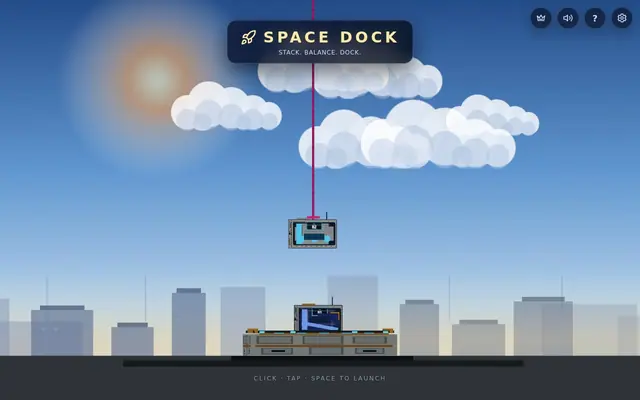 Space Dock — captura del juego hecho con IA