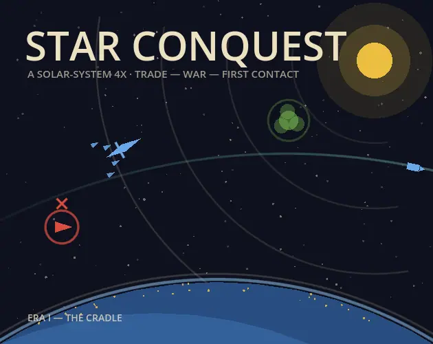 Star Conquest - Era I: The Cradle — screenshot of the AI-made game