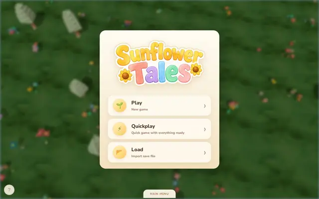 Sunflower Tales — captura del juego hecho con IA