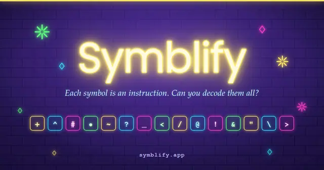 Symblify — captura de tela do jogo feito com IA