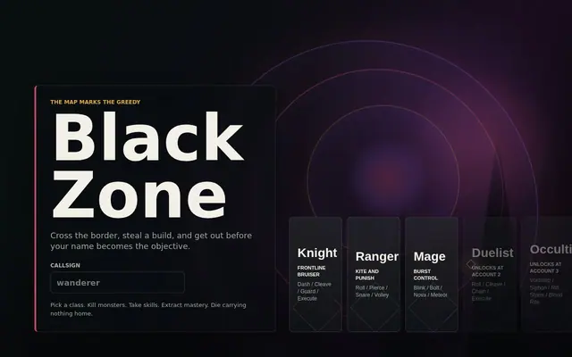 The Black Zone — captura del juego hecho con IA