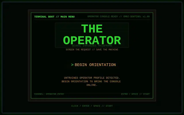 The Operator — captura del juego hecho con IA